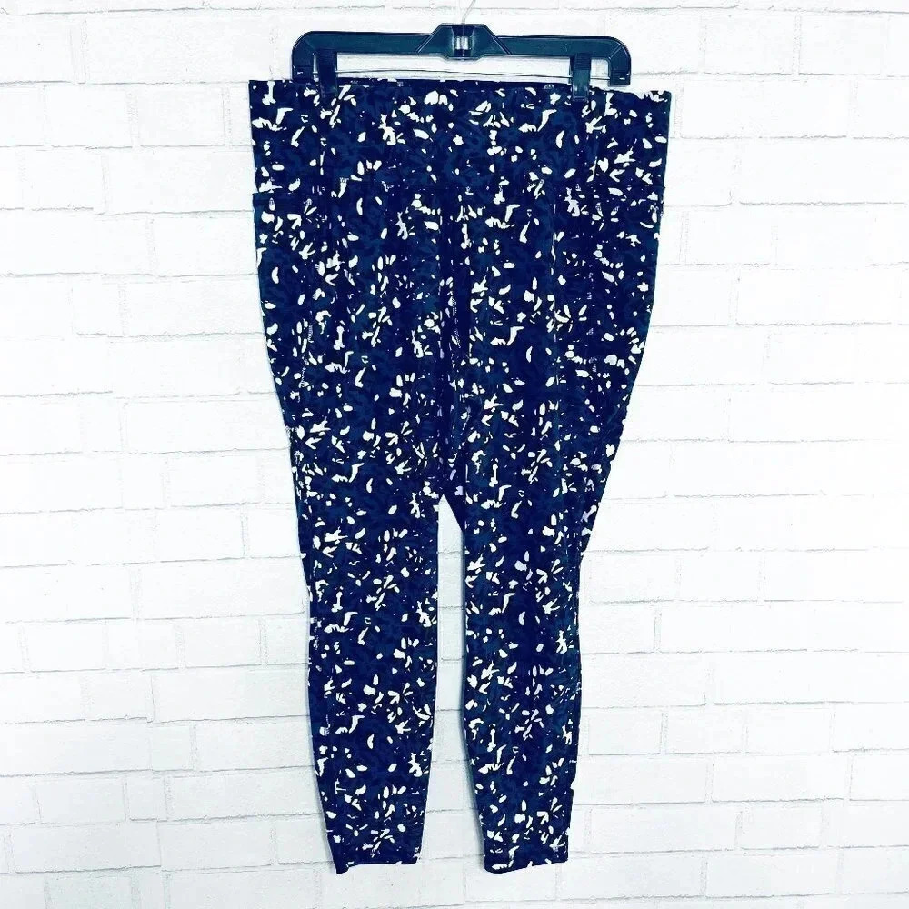 Livi - Lane Bryant Blue Black & White Cropped Leggings Women's Plus Size 18/20